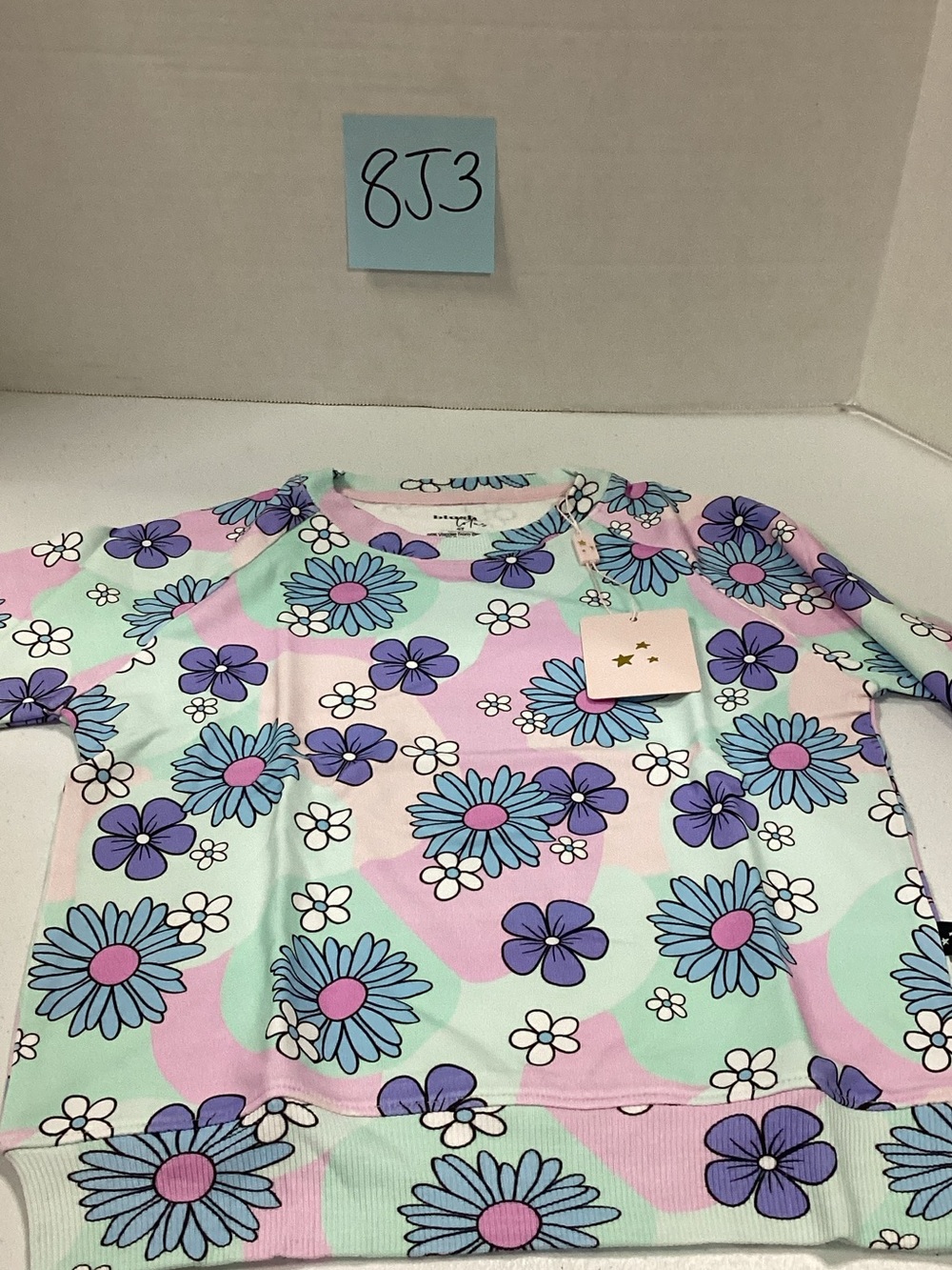 Blush Girls Floral Sweatshirt - Mint, Pink & Purple
